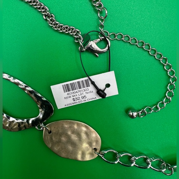NWT Chico’s Mixed Metal Bib Necklace - Picture 4 of 7